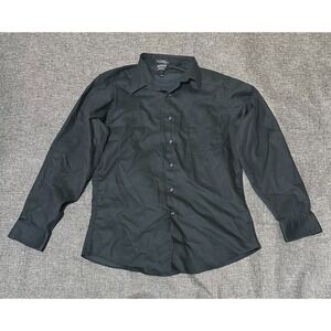 Arrow Fitted Men's 16 34/35 Black Long Sleeve Shirt